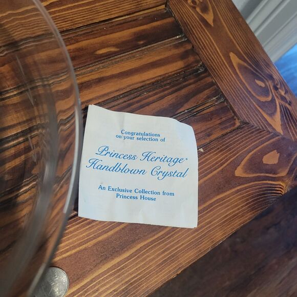 Princess Heritage Collection Crystal Serving Bowl Etched Footed Salad Fruit - Picture 3 of 9